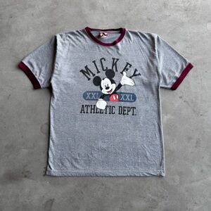 Vintage 90s Walt Disney Athletic Dept Mickey Mouse Heather Grey Graphic Tee